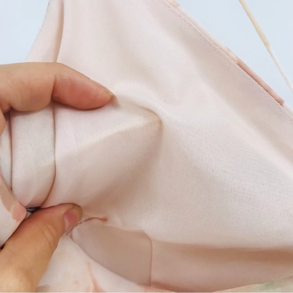 Jenny Yoo x BHLDN Inesse Floral Cross Back Pink White Gown Size 8 - Picture 5 of 10